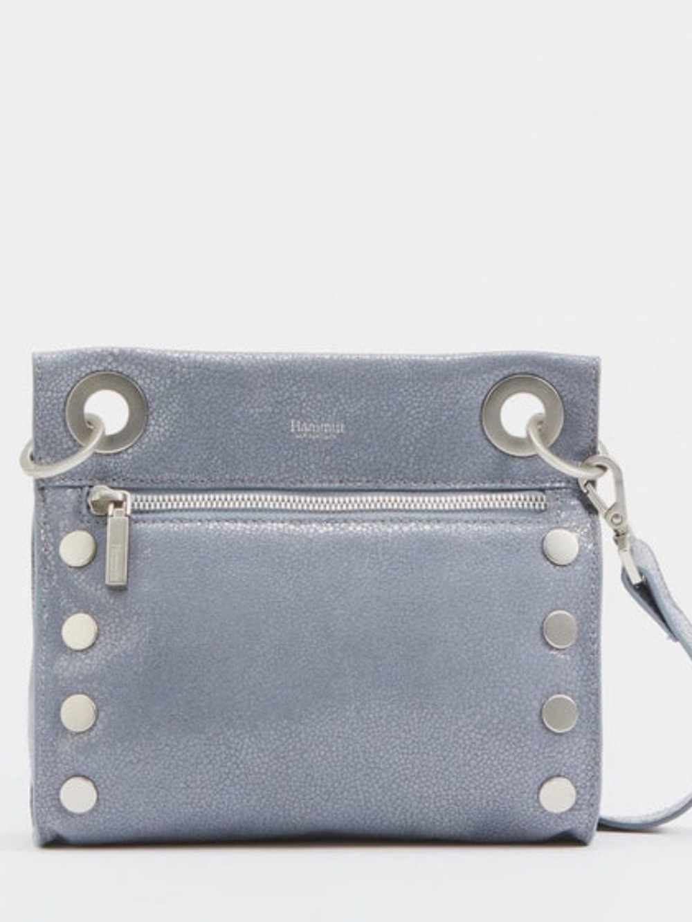 Hammitt • Tony Small Metallic Purple Gray Leather Crossbody Bag